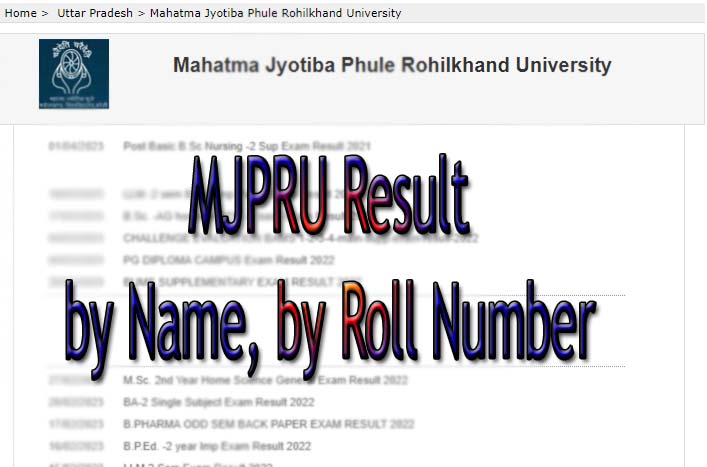 MJPRU Result 2024 Name Wise by Roll Number (Regular, Improvement, Semester) UG PG LLB