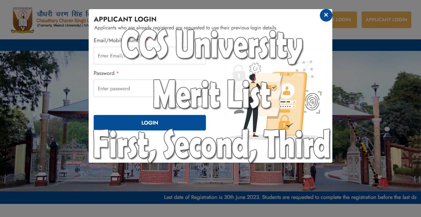 CCS University Merit List 2024-25 First, Second, Third Cut off, Download Offer Letter