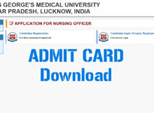 KGMU Nursing Officer Admit Card 2024 Check Here by Name kgmu.org