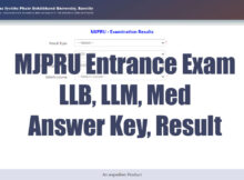 MJPRU Entrance Exam Answer Key 2024 Result Date LLB LLM MEd Counselling Schedule