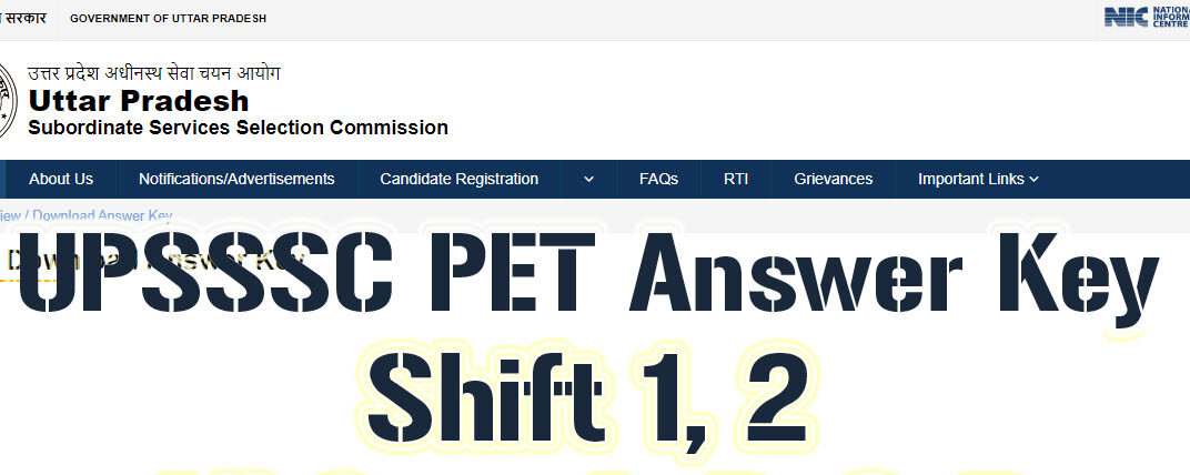 UPSSSC PET Answer Key 2024 Download Shift 1, Shift 2, Result Date upsssc.gov.in