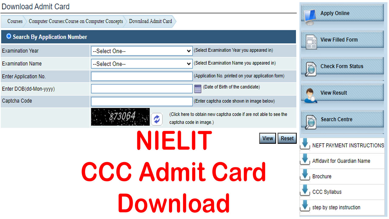 NIELIT CCC Admit Card March 2025 Download Link By Name, Exam Date