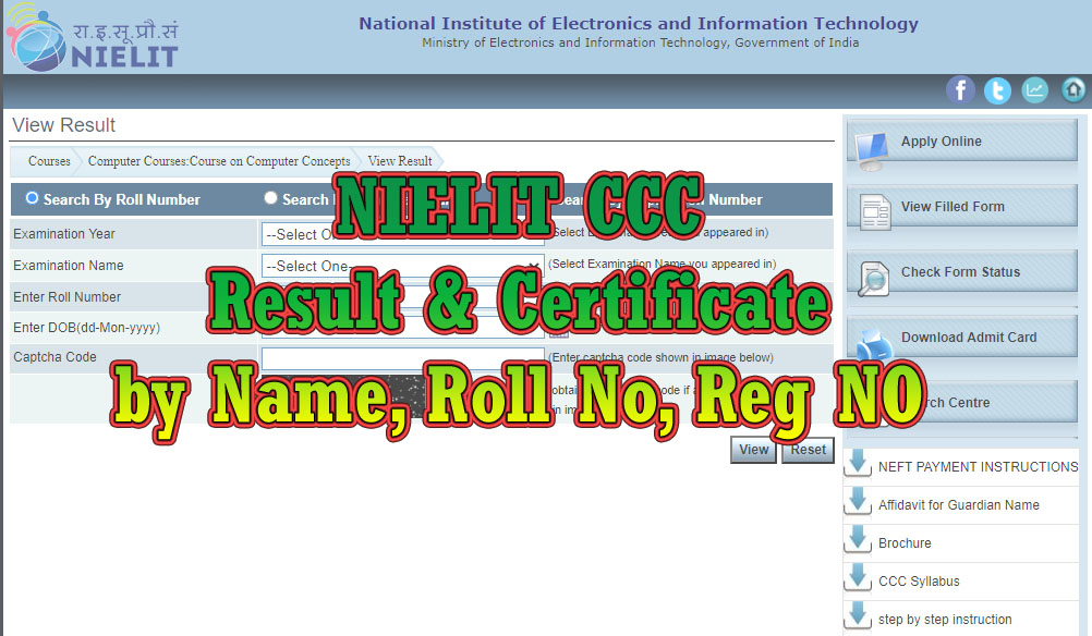 NIELIT CCC Result February 2024 Date Download Certificate from student